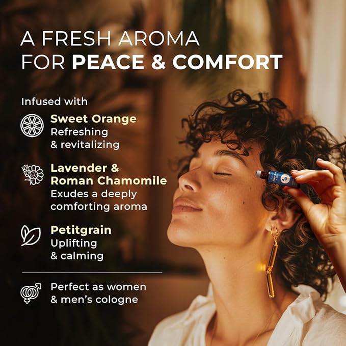 Gya Labs Deep Calm Essential Oil Roll on - Relaxing Gifts for Women, 100% Pure Natural Calming Oil, Chamomile & Lavender Aromatherapy Blend, Travel Size (0.34 Fl Oz)