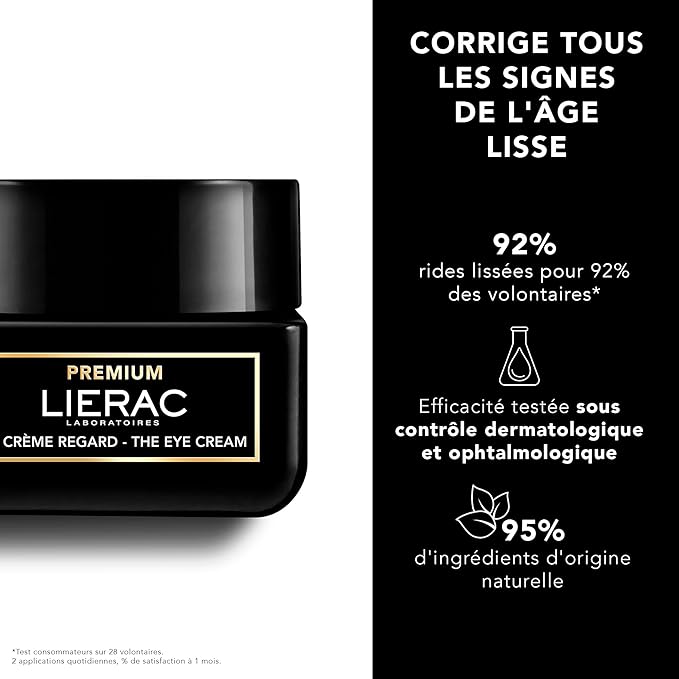 Lierac Eye Cream - Dark Circles Under Eye Treatment - Reduces puffiness and bags - Regard Absolu - 15ml