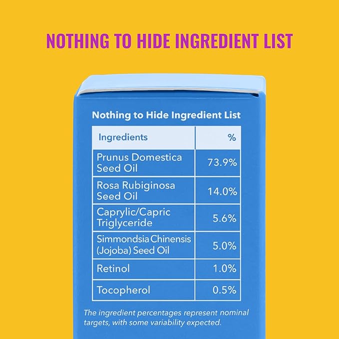 Good Molecules 1% Retinol Night Oil - Retinol and Rosehip Face Oil Formula for Anti-Aging, Skin Firming, and Moisturizing - Collagen Production Skin Care for Face