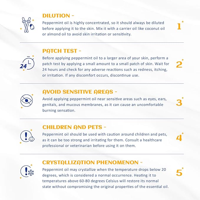 HIQILI 100ML Peppermint Essential Oil with Summer Travel Bottle and Glass Dropper, 100% Pure and Natural Therapeutic Grade