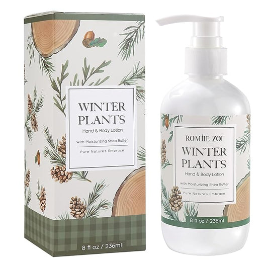 Christmas Hand & Body Lotion with Moisturizing Shea Butter - Winter Plants - Infused with Winter Pine Scent - 236 ML / 8 FL OZ