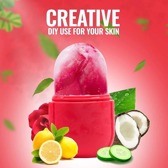 Silicone Face Ice Roller Mold for at Home DIY Skin Care Infusions - Eye Puffiness Relief, Cooling Massage Reduces Swelling, Shrinks Pores & Gives Glow