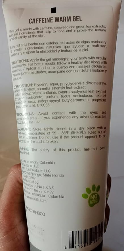 Natural Body Fat Burner Caffeine Warm Gel Body Scrub Gel for Adults (Unisex)