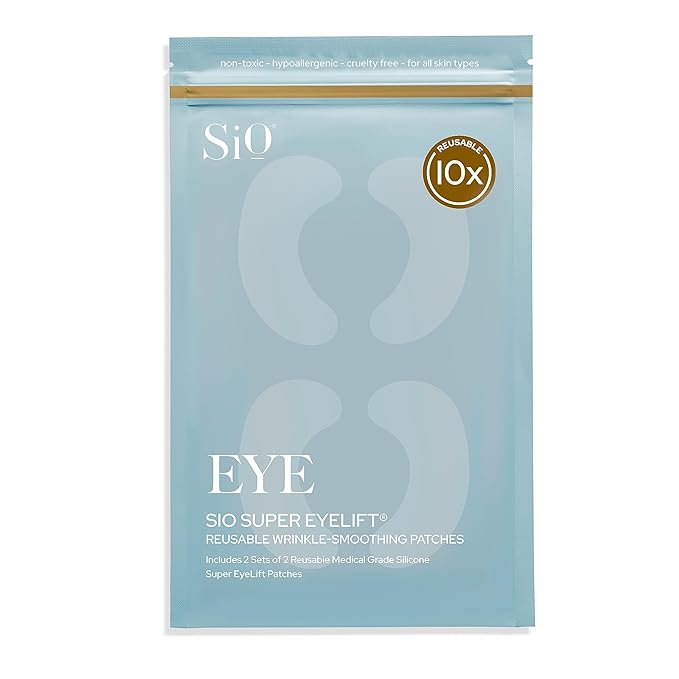 SiO Beauty Super EyeLift - Wrinkle-Smoothing, Medical-Grade Silicone Patches for Fine Lines - Reusable Up to 10x - Cruelty-Free & Eco-Friendly Beauty Patches Undereye - 2 Sets (4 Patches)