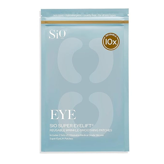 SiO Beauty Super EyeLift - Wrinkle-Smoothing, Medical-Grade Silicone Patches for Fine Lines - Reusable Up to 10x - Cruelty-Free & Eco-Friendly Beauty Patches Undereye - 2 Sets (4 Patches)