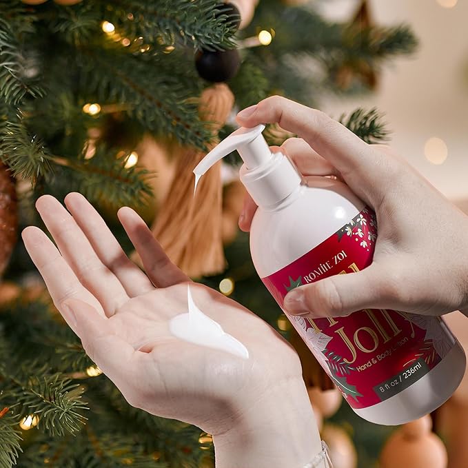 Christmas Hand & Body Lotion with Moisturizing Shea Butter for All Skin Type- Holly Jolly - Citrus & Pine Scent - 236 ML / 8 FL OZ