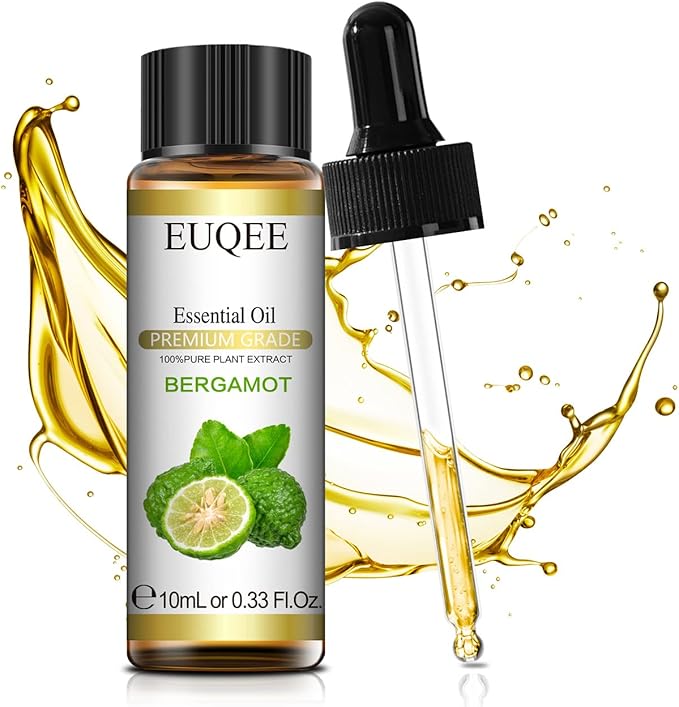 Bergamot Essential Oil Pure Bergamot Oil with Glass Dropper for Diffusers, Humidifier, Candle Making, DIY Soap (10 ml / 0.33 oz)