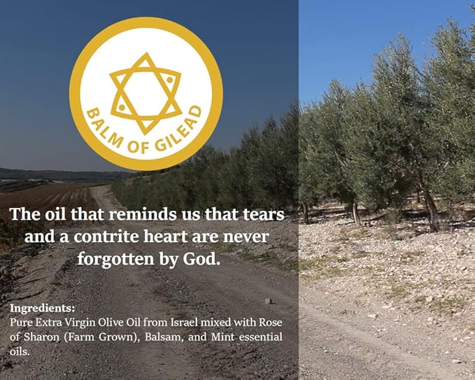 Balm of Gilead Anointing Oil from Israel, Holy Spiritual Oils Bottles from Jerusalem Blessed, Handmade with Natural Ingredients and Blessed for Wedding Ceremony, Religious Use, 0.25 Fl Oz