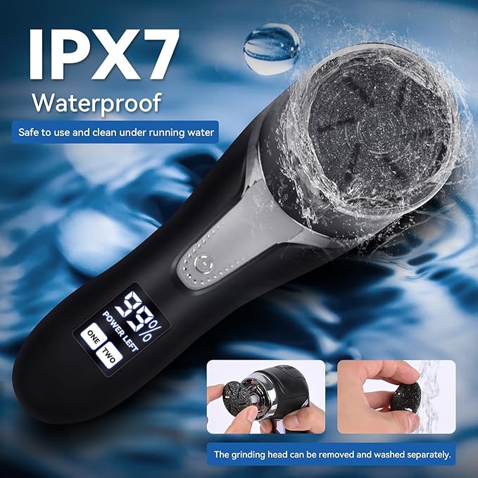 Electric Callus Remover for Feet with Vacuum, Premium Portable Pedicure Tools Rechargeable Waterproof 2 Speed Foot File Scrubber Callus Remover Tool Foot Care kit（Black）