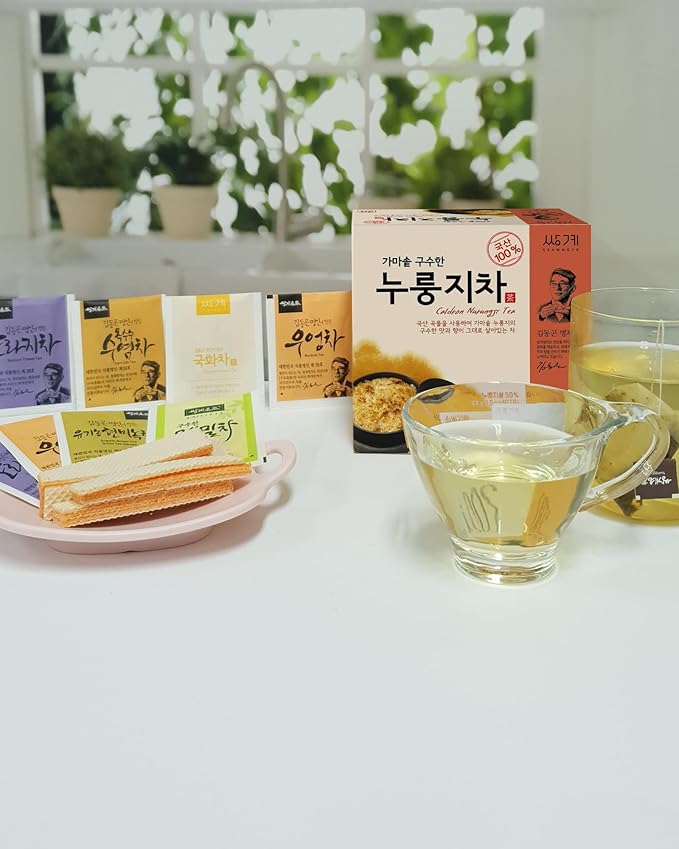 Ssanggye Caldron Nurungji Tea 1.5g x 40 Tea Bags, Premium Korean Herbal Tea Hot cold Nutty Savory Blended Corn Brown Rice Herb 누룽지차 4 Seasons Made in Korea