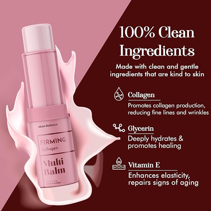 Collagen Multi-Balm - Dermatologist Tested, Anti-Aging, Korean Skin Care - Hydrates & Firms, Reduces Puffiness & Dark Circles, Clean Beauty, Vegan, 95% Natural, Cruelty-Free - 0.42FL. Oz