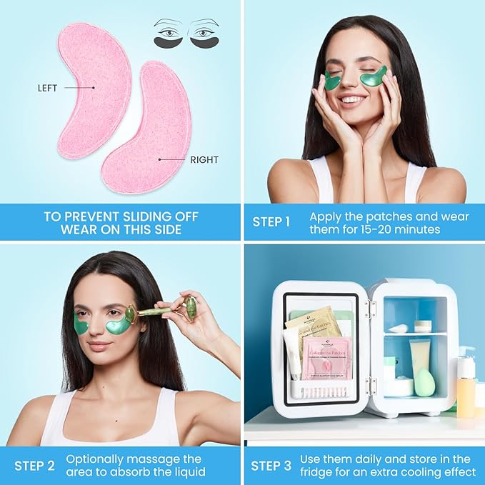 PLANTIFIQUE Superfood Under Eye Patches – 12 Pairs with Hyaluronic Acid for Dark Circles & Puffy Eyes – Anti-Aging Skincare Gel Mask, Gift for Women & Men