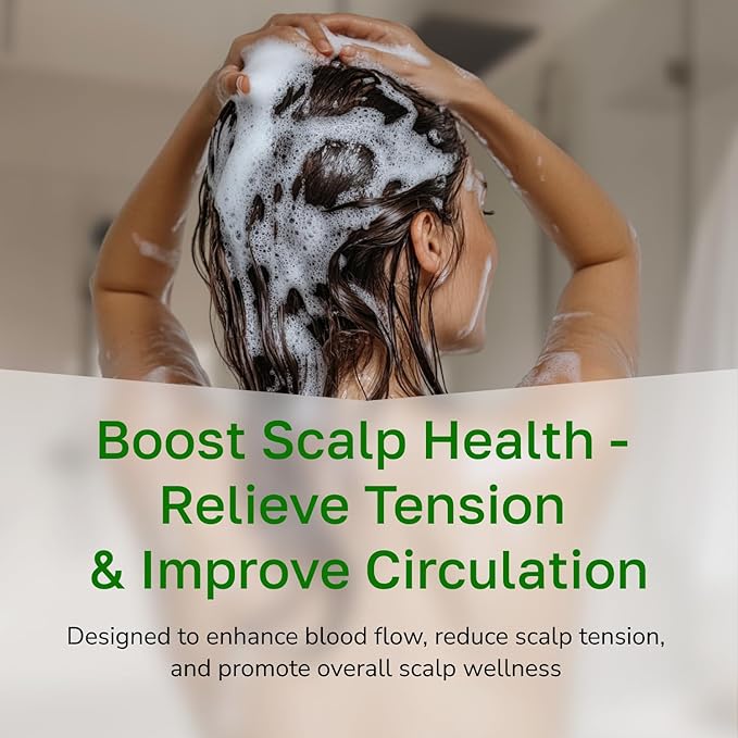 Silicone Scalp Scrubber - Massage Shampoo Brush, Soft Bristles for Hair Growth & Dandruff Removal - Ergonomic Design, Wet & Dry Use, Deep Cleansing Scalp Exfoliator for All Hair Types - Green