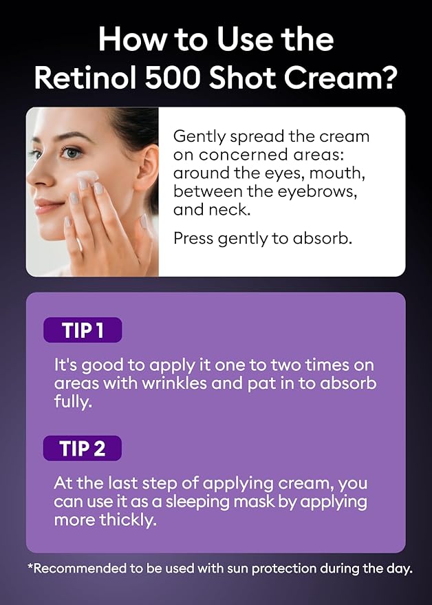 MISSHA Time Revolution Night Repair Retinol 500 Shot Cream 2.02 Fl oz - Advanced Korean Retinol Cream for Face, Skin Barrier Strengthening, Improved Elasticity & Radiance, Overnight Moisturization