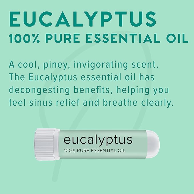 MOXĒ Eucalyptus Essential Oil Nasal Inhaler, Sinus & Congestion Relief, Daily Relaxation, Stress Relief, Therapeutic No-Mess Aromatherapy, Pure and Natural, Made in USA (3 Pack)