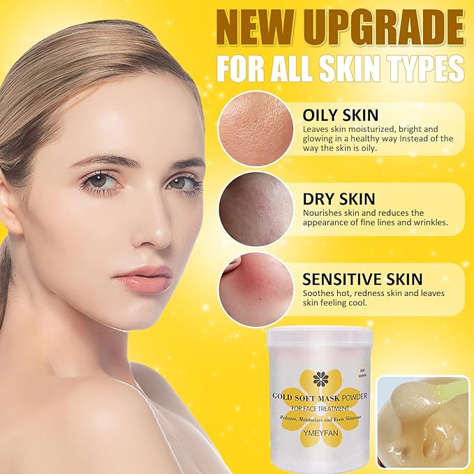 Jelly Mask for Facials Professional, 17.6Oz Upgrade Real 24K Gold Anti-Aging & Firming Jelly Masks with Tools, Peel Off for DIY Skin Care Salon Spa