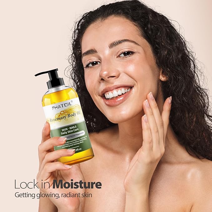 Rosemary Body Oil 8.8fl.oz and 4fl.oz Organic Cold Pressed Castor Oil