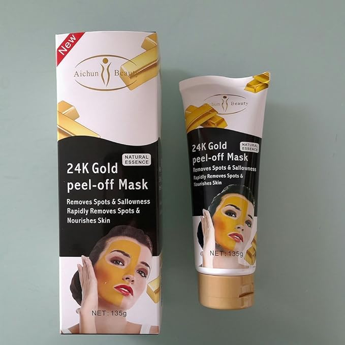 MK aichun 24k Gold Peel-Off mask,Face Care Facial mask, Collagen Gold Powder Crystal Facial Mask