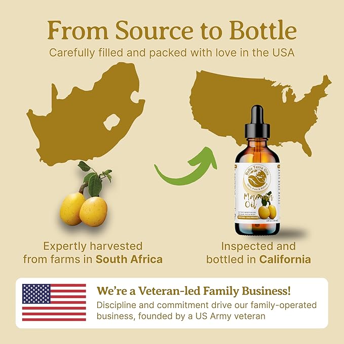 Bella Terra Oils - Marula Facial Oils 16oz - Dive Deep into the Luxury of Nature, Rich in Flavonoids & Minerals, Daily Dose of Radiance