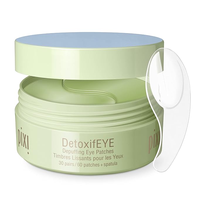 Pixi DetoxifEYE Depuffing Hydrogel Under-Eye Patches, Cucumber, Gold & Caffeine For Under Eyes, Hydrate Eye Area, 30 pairs, 60 Patches