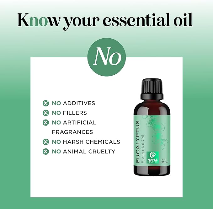 Pure Eucalyptus Essential Oil for Diffuser - Natural Eucalyptus Aromatherapy Diffuser Oil for Scalp Hair Skin and Nails - Undiluted Eucalyptus Essential Oils for Diffusers for Home and Self Care
