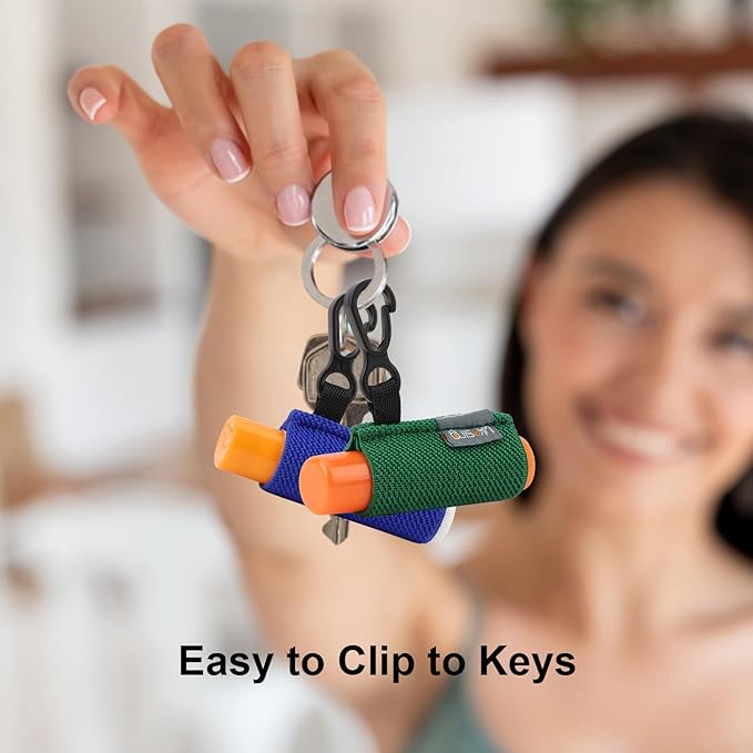 Lip Balm Holder Keychain, 4 Pcs Chapstick Keychain with Clip On, Elastic Lipstick Holder Perfect Gifts for Friends Women Men Girls Boys