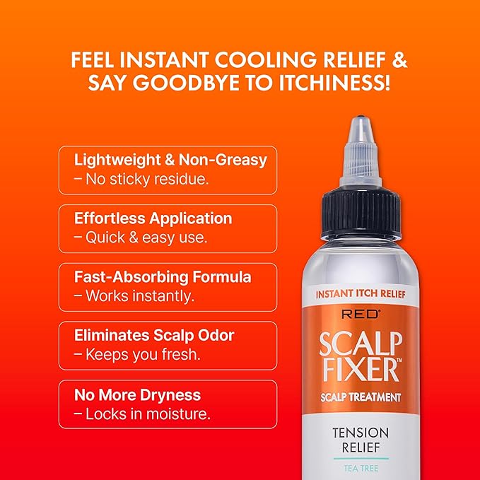 Red by Kiss Scalp Fixer Dry & Itchy Scalp Treatment Instant Cooling Sooth, Hydration & Buildup Control, Detoxify & Balance Healthy Hair (4 fl.oz, Apple Cider Vinegar(Anti Build-Up))