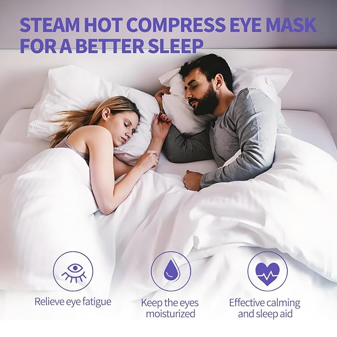 48 Packs Steam Eye Mask for Dry Eyes, Warm Compress Eye Mask, Self Heating Eye Masks Help for Dark Circles, Puffy Eyes, Disposable Heated Eyes Mask for Sleeping Relief Stress Eye Fatigue