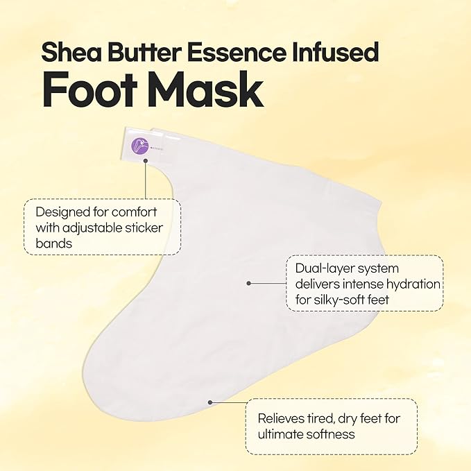 Epielle Hydrating Foot Masks, 6 Pairs Moisturizing Socks for Dry, Cracked Feet, Restores and Softens Skin with Jojoba Oil and Shea Butter, Korean Skincare, Mother's Day Gifts, Teacher's Appreciation