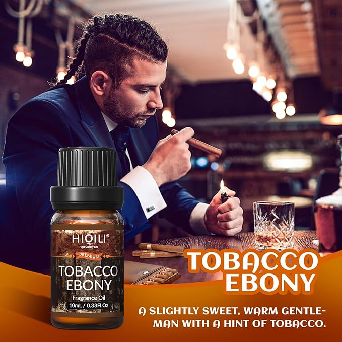 HIQILI Fragrance Essential Oil for Men 6x10ml Candle Scents for Candle Making Scented Oils Set for Aromatherapy Diffuser DIY Christmas