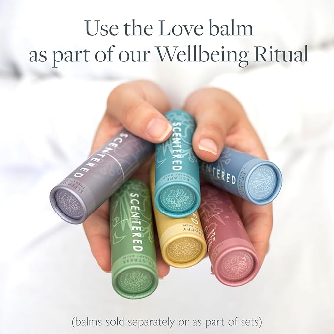 Scentered Aromatherapy Balm Stick - Love - Rose Essential Oils Rub On for Emotional Regulation & Balance - 100% Natural: Rose, Cedarwood, Ylang Ylang - Self Care Gifts for Women