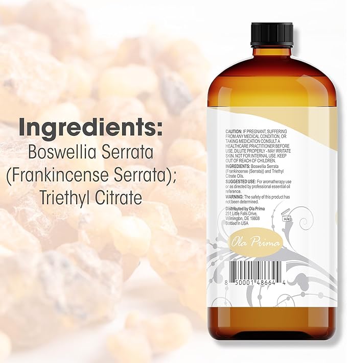 Ola Prima Frankincense Essential Oil Therapeutic Grade Oil for Aromatherapy, Diffuser, Relaxation (16oz Bulk)