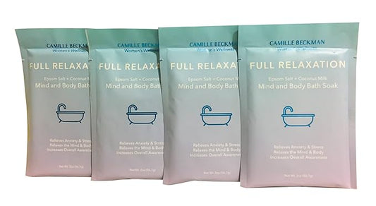 Camille Beckman Mind & Body Bath Soak, Full Relaxation, 2 Oz (Pack of 4)