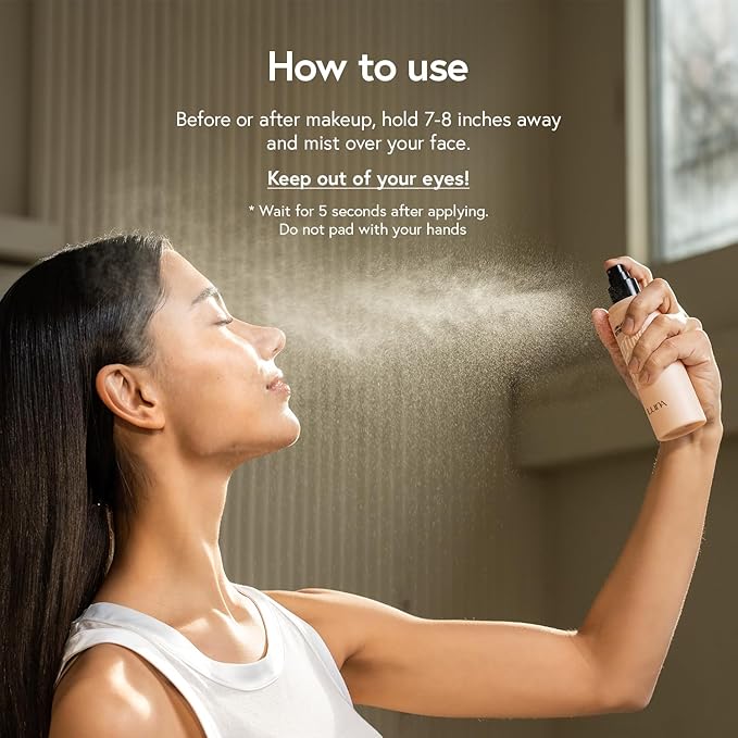 LUNA Long Lasting Setting Fixer Spray 3.3 fl oz, Weightless with Micro-Fine Mist, Natural Finish, Non-Drying Formula for All Skin Types, Korean Makeup