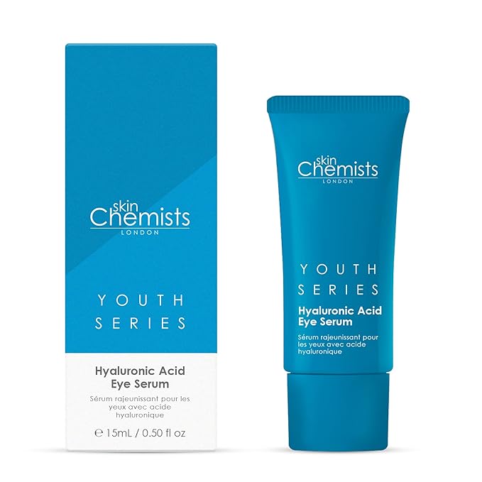 Skin Chemists Hyaluronic Acid 1% Eye Serum | Replumps, Brightens And De-Puffs Eyes | 0.5 Fl Oz