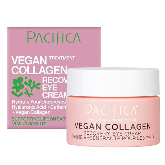 Pacifica Beauty, Vegan Collagen Overnight Recovery Eye & Face Cream, Hyaluronic Acid, Caffeine, Vitamin C & E, Hydrating & Moisturizing Skin Care for Aging and Dry Skin, 15ml - 0.5 fl oz