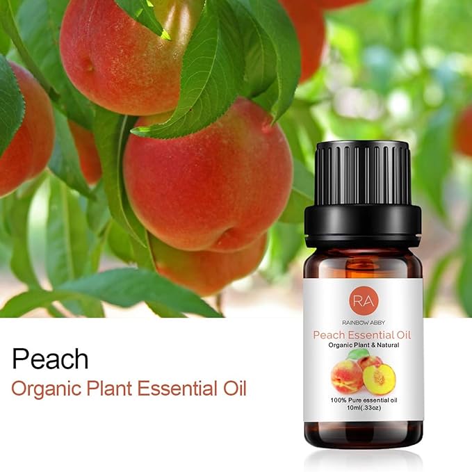 Peach Essential Oil 100% Pure Oganic Plant Natrual Flower Essential Oil for Diffuser Message Skin Care - 10ML