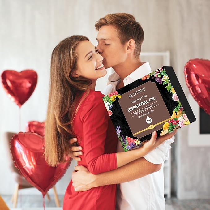 Essential Oil Set 80 Pcs-100% Natural Essential Oils Kit-Perfect for Diffuser, Humidifier, Aromatherapy, Massage,Soap, Candle Bath Bombs Making, 80 * 5ML(0.17oz)