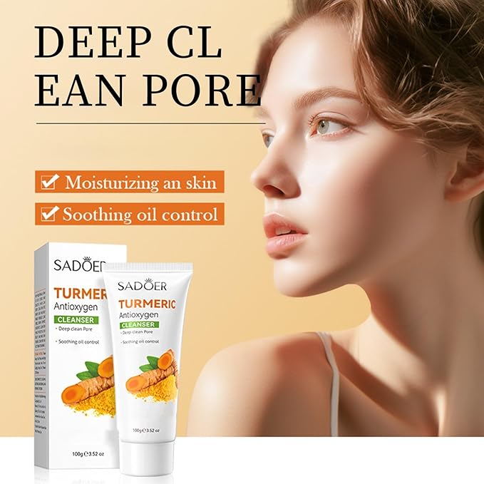 Turmeric Skincare Set, Ginger Root Extract, Reduce Oil Secretion, Regulate Oil and Water Balance, Radiant Skin, Valentine's Day & Festive Set