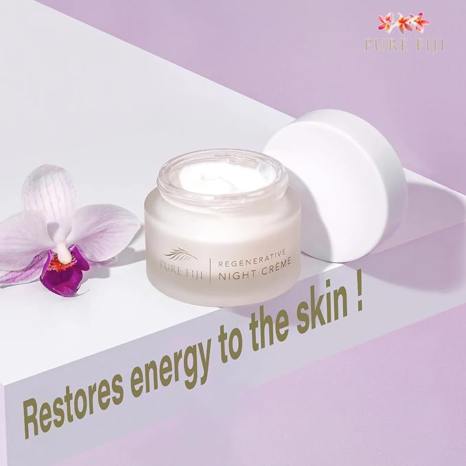 PURE FIJI Regenerative Night Cream Anti Aging Moisturizer, Repair & Hydrate Recovery Cream Night Moisturizer For Face, Natural Formula for All Skin Types, (1.7oz/50ml)