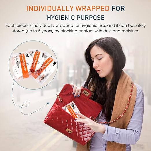 N95 Mask NIOSH Approved 25-Pack, Particulate Respirator N95 Face Masks Universal Fit - Individually Wrapped