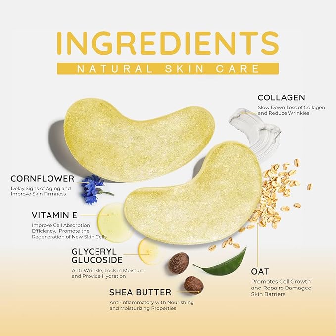 Enaskin Naturals Under Eye Patches for Dark Circles: Premium Gels Pads - Reduce Eye Bags, Wrinkles & Puffy - Skin Treatment Advanced Mask - Anti Aging & Face Moisturizer For Women, 10 Pairs (Black)