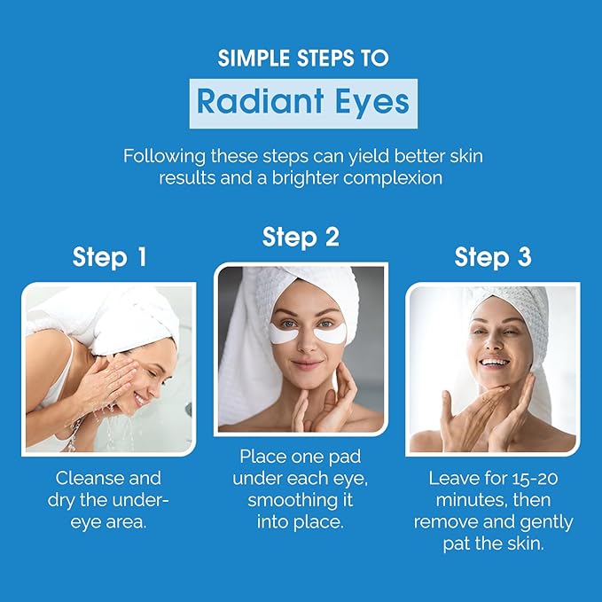 Under Eye Patches with Hyaluronic & Ceramide- Dermatologist Tested Korean Eye Gel Patches for Dark Circles & Puffiness -Illuminating & Wrinkle Reducing Formula for Brighter Eyes -15 Pairs