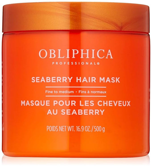 Obliphica Seaberry Hair Mask - Deep Conditioning Hydrating Treatment for Dry and Damaged Hair - Fine, Frizzy, and Color-Treated Hair - 1.05 Pound (Pack of 1)
