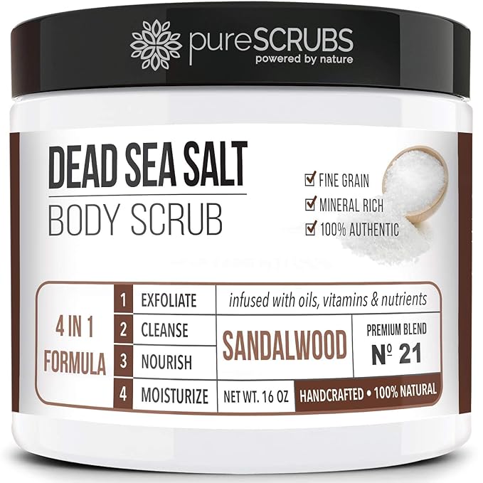 pureSCRUBS Lavender Dead Sea Salt Scrub + Sandalwood Body Scrub