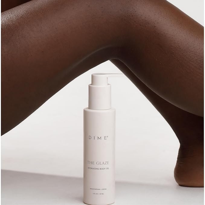 Dime Beauty Glaze Body Oil, Hydrating, Non-Greasy Massage Oil, Argan and Jojoba Oil for Skin, Bath Oil for All Over Body Glow, 4 oz / 120 ml