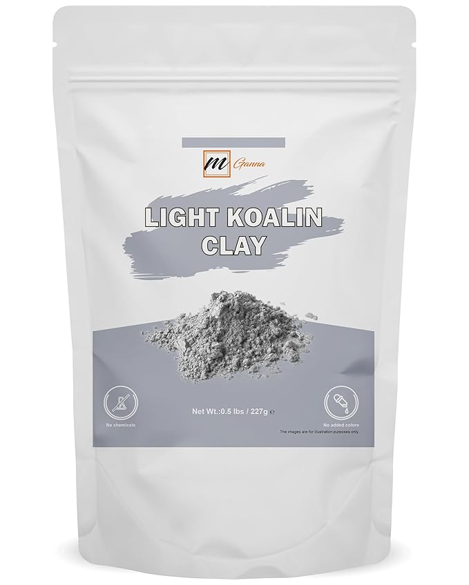 100% Natural Light Kaolin Clay Powder for Facial Masks, Creams, Face Masks, and Soap Making 0.5Lbs