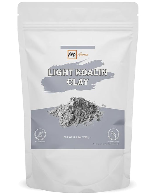 100% Natural Light Kaolin Clay Powder for Facial Masks, Creams, Face Masks, and Soap Making 0.5Lbs