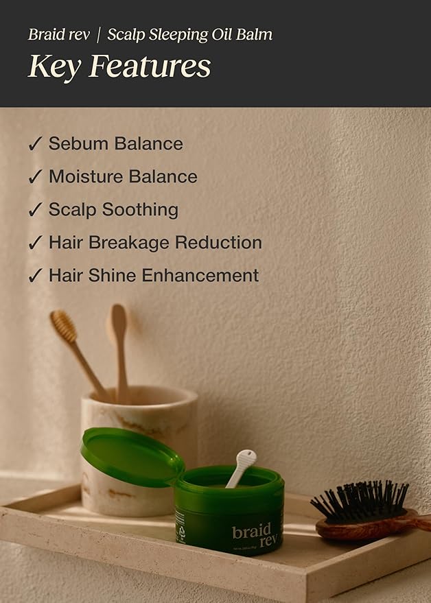 Braid Rev Scalp Cleansing Toner & Sleeping Oil Balm Set, Scalp Treatment for Itchy Hair, Nourishing for Dry Scalp, Moisturizing Braid, Detoxify