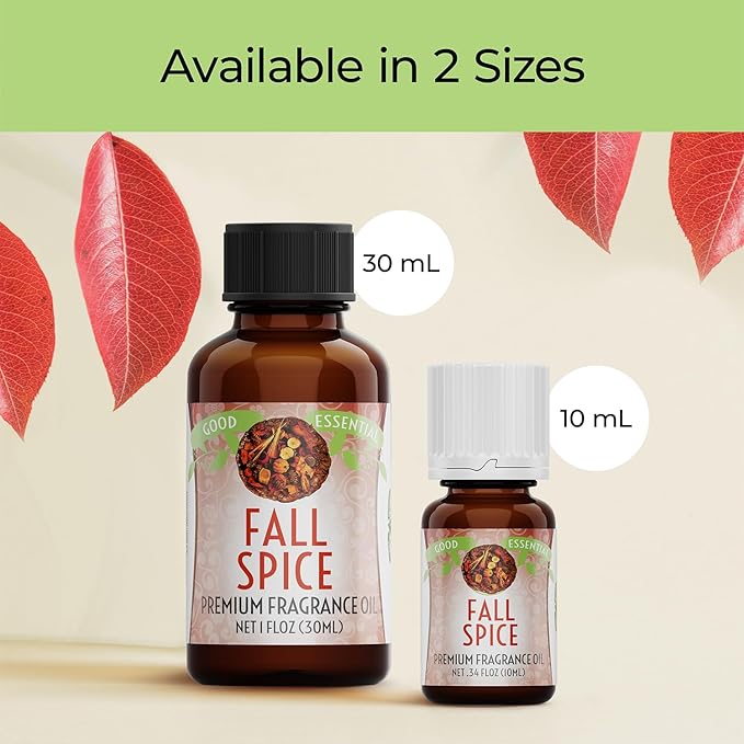 Good Essential Professional Fall Spice Fragrance Oil 30ml for Diffuser, Soaps, Lotions, Perfume (1 fl oz) - Candle Fragrance Oil, Aromatherapy, and More
